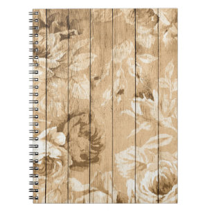 On wood vintage wood nostalgic notebook