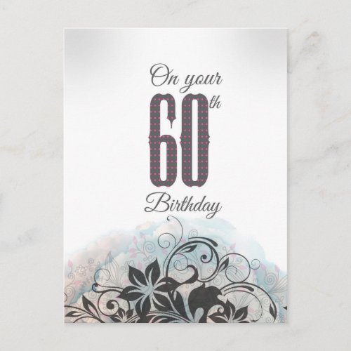 On your 60th birthday postcard