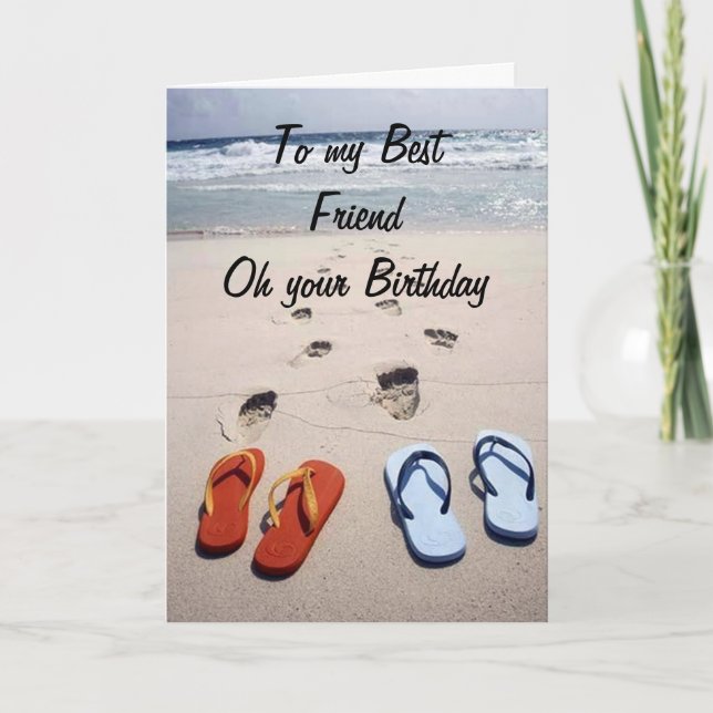 ON YOUR BIRTHDAY **BEST FRIEND** BEACH STYLE CARD (Front)