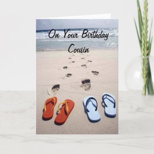 ON YOUR BIRTHDAY COUSIN BEACH STYLE CARD