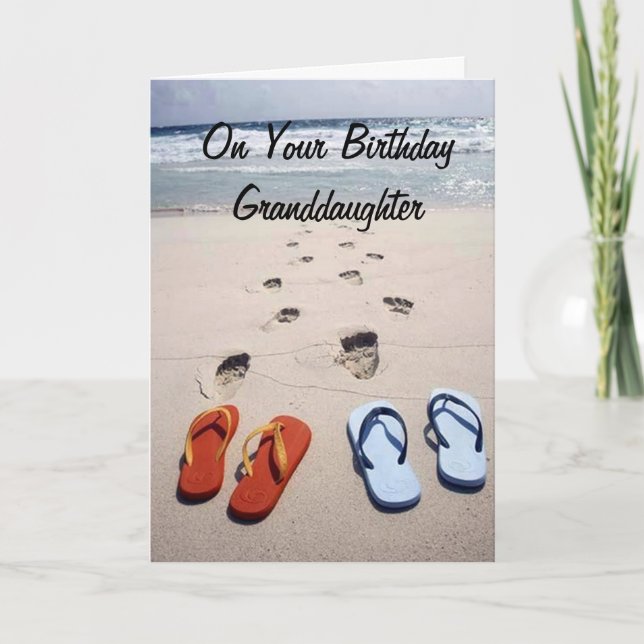 ON YOUR BIRTHDAY **GRANDDAUGTHER** BEACH STYLE CARD (Front)