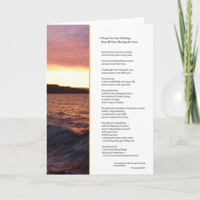 On Your Birthday, May All These Blessings Be Yours Card (Front)