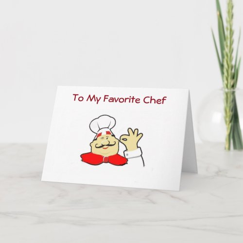 ON YOUR BIRTHDAY TO MY FAVORITE CHEF CARD