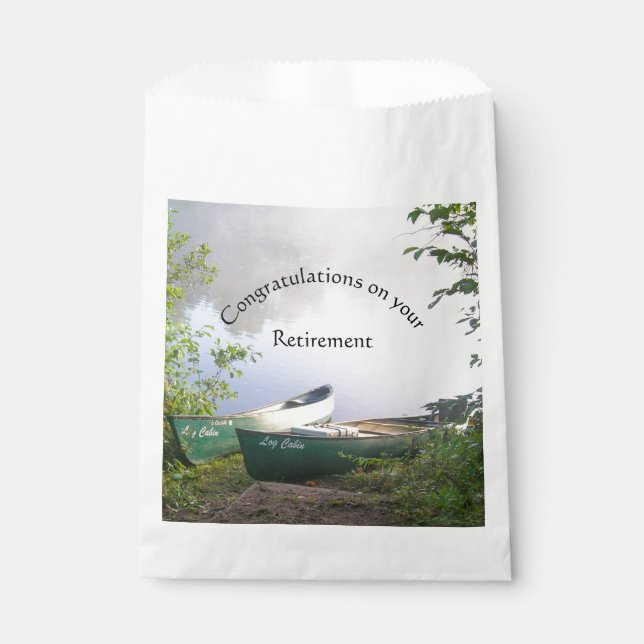 On Your Retirement Canoes on the River Favor Bag (Front)