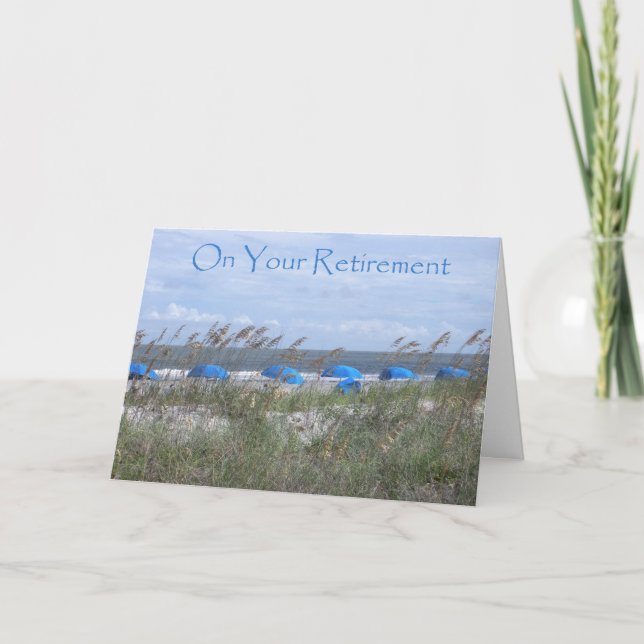 On Your Retirement Doctor - Beach and Umbrellas Card (Front)