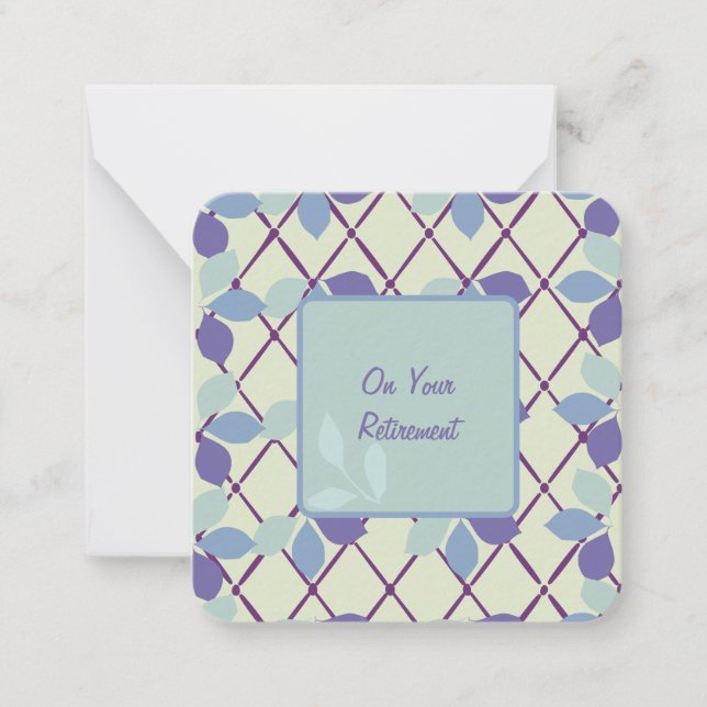 On your Retirement Note Card: Card (Front)
