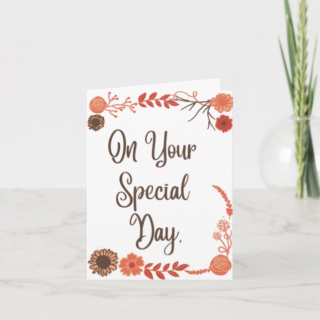 On Your Special Day Fall Birthday Folded Card (Front)
