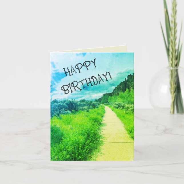On Your Way Birthday Path Scenery Beautiful Card (Front)