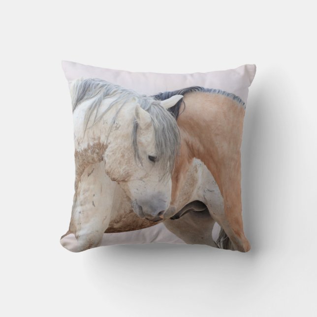 Onaqui Wild Horses Throw Pillow (Front)