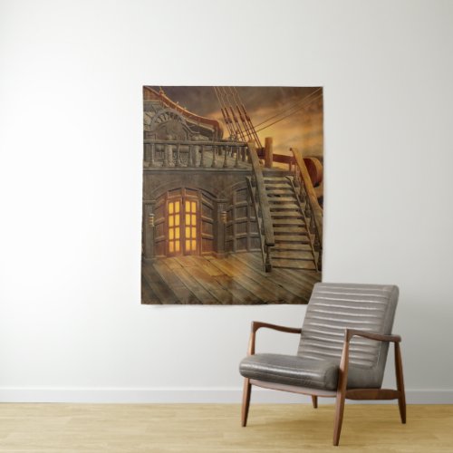 Onboard Pirate Ship Medium Wall Tapestry