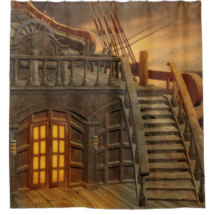 Shower Curtains  Old Style Pirate Ship – Shower of Curtains