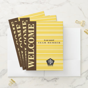 Onboarding custom color new employee welcome pocke pocket folder