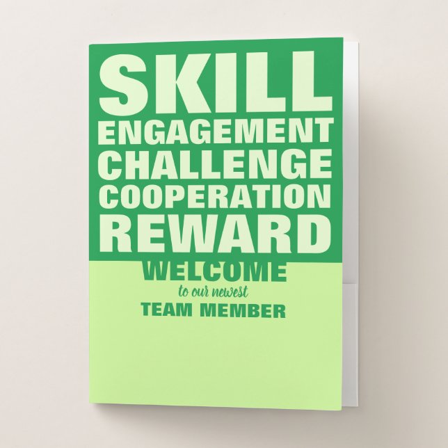 Onboarding custom color new employee welcome pocket folder (Front)