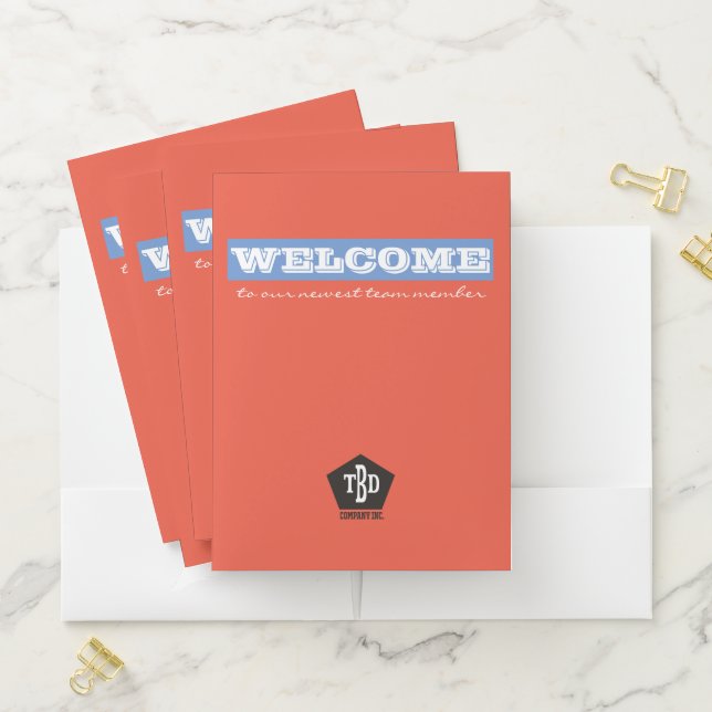 Onboarding custom color new employee welcome pocket folder (In Situ)