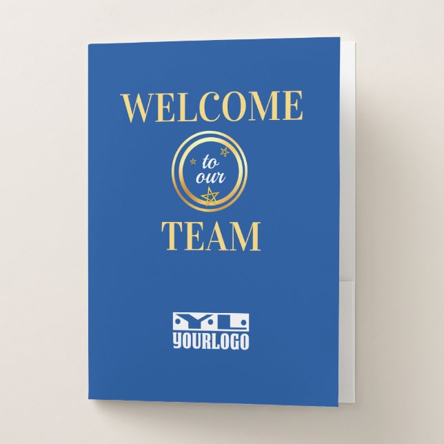 Onboarding custom color new employee welcome pocket folder (Front)