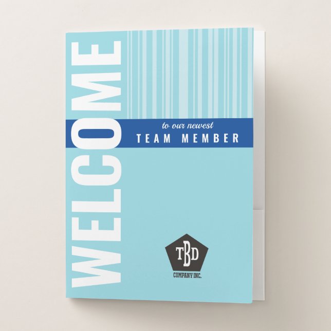 Onboarding custom color new employee welcome pocket folder (Front)