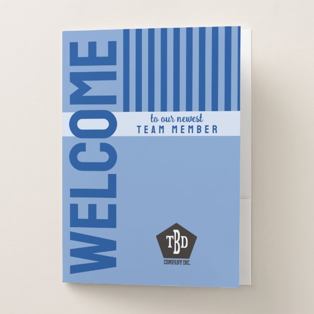 Onboarding custom color new employee welcome pocket folder (Front)