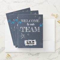 Onboarding faux chalkboard new employee welcome