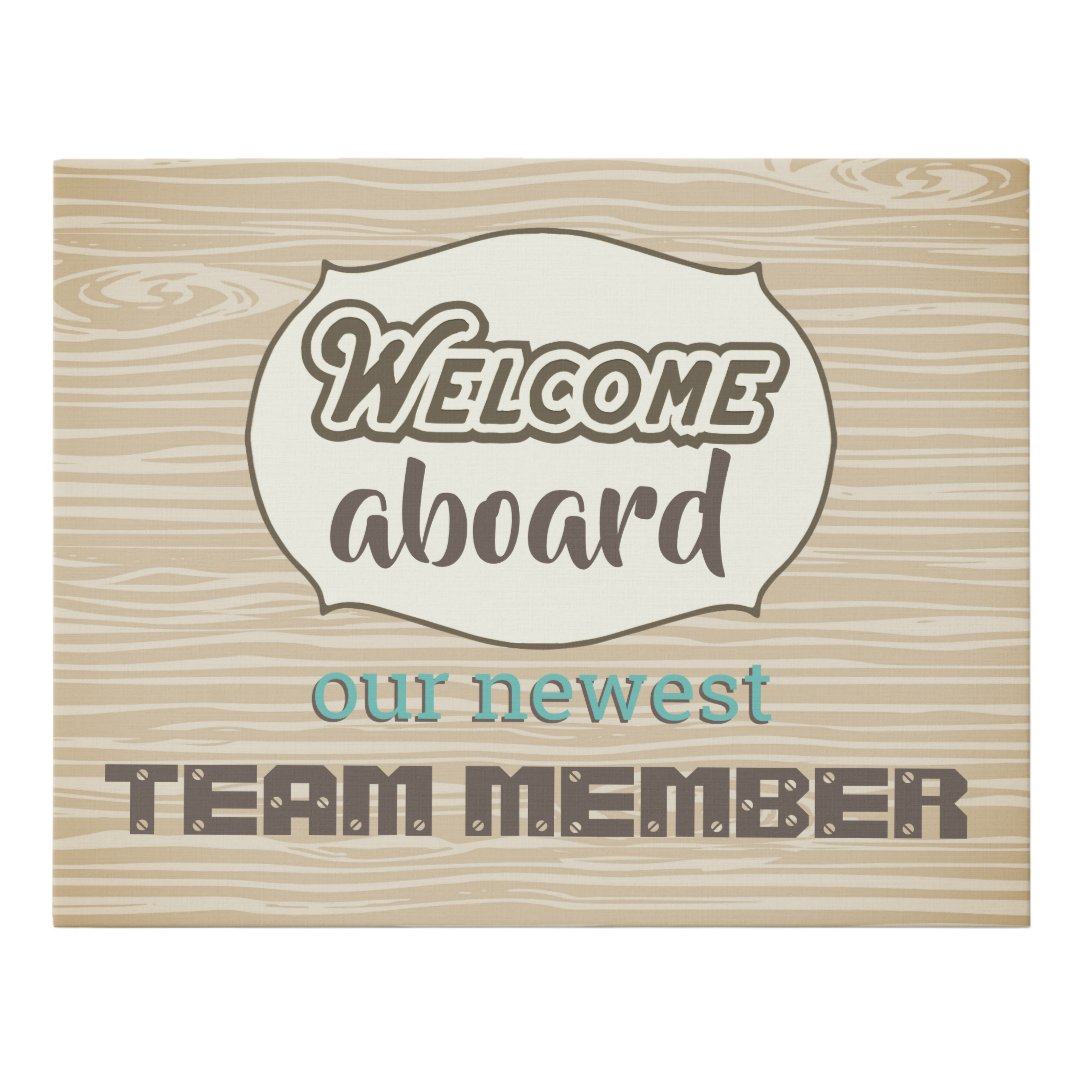 Onboarding new employee poster faux canvas print Zazzle