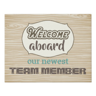 Onboarding new employee welcome poster faux canvas print