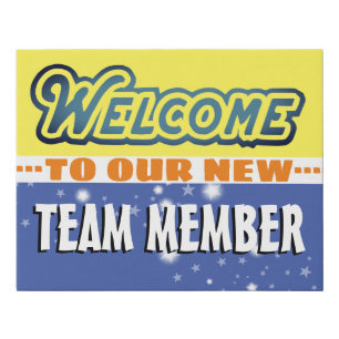 Onboarding new employee welcome poster faux canvas print