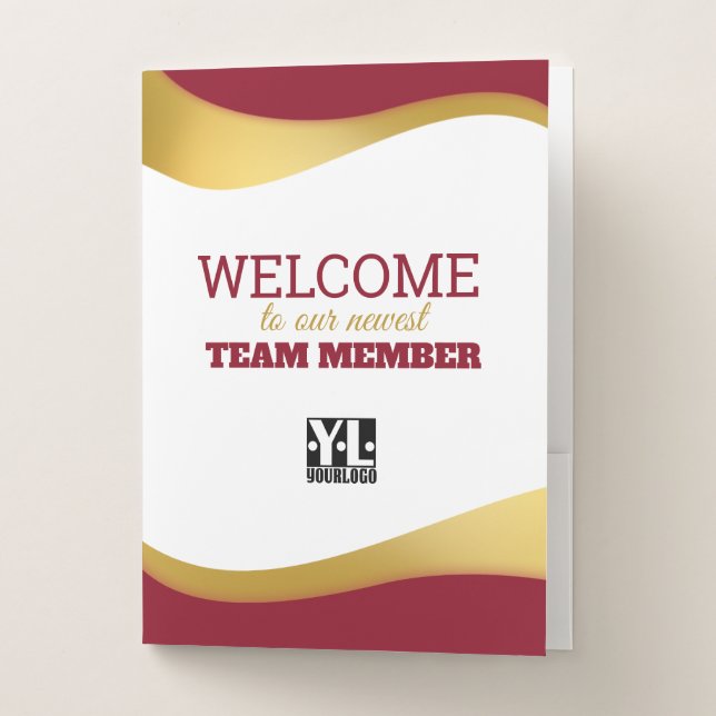 Onboarding orientation newbie new employee welcome pocket folder (Front)