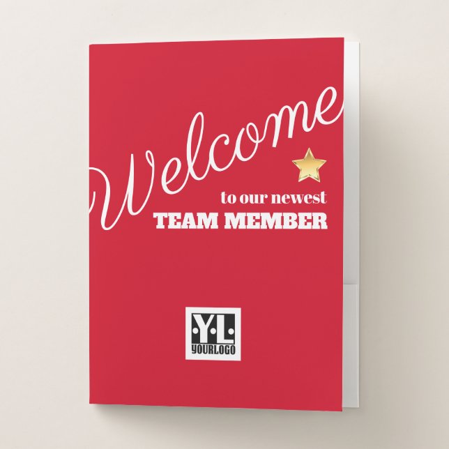 Onboarding orientation newbie new employee welcome pocket folder (Front)