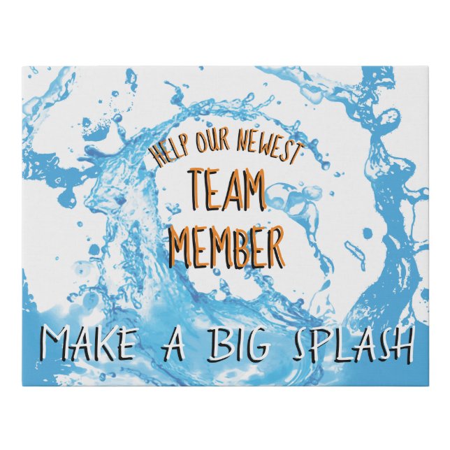 Onboarding splash new employee welcome poster faux canvas print (Front)