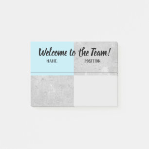 Onboarding welcome new employee co-worker post-it notes