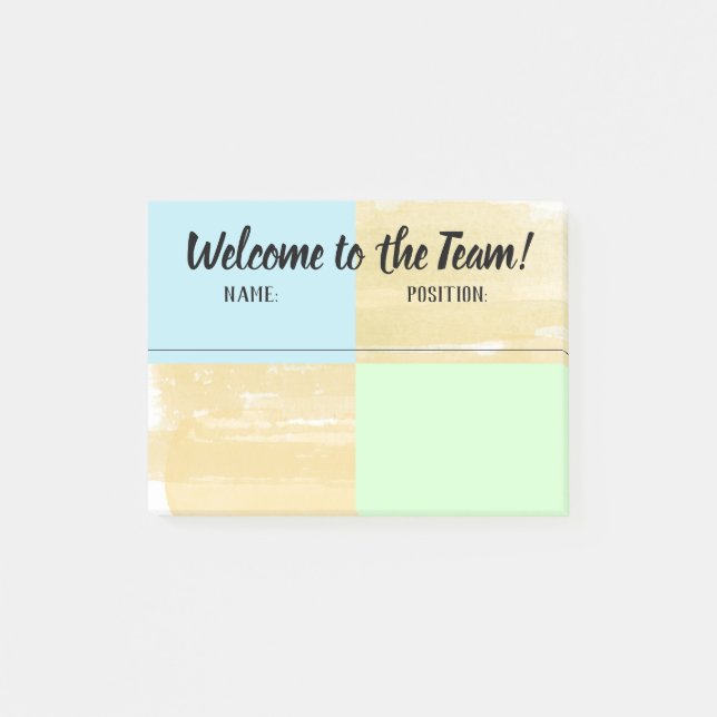 Onboarding welcome new employee co-worker post-it post-it notes (Front)