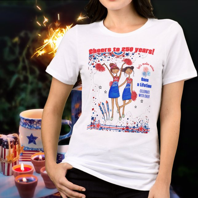 Once a Lifetime US 250th Anniversary Cheer White Tri-Blend Shirt (Once a Lifetime US 250th Anniversary Cheer White Tri-Blend Shirt)