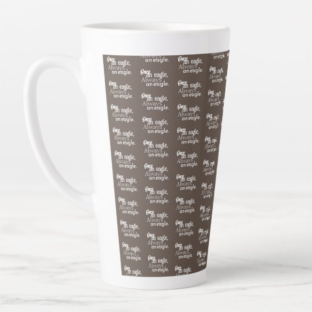 Once an Eagle, Always an Eagle. Pattern Art Brown Latte Mug (Left)