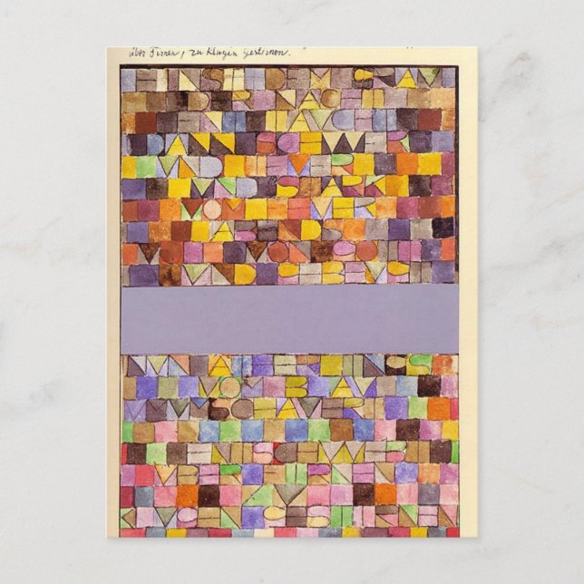 Once Emerged from the Gray of Night by Paul Klee Postcard (Front)
