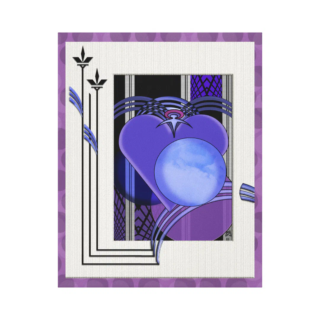 Once In A Blue Moon (Art Deco Purple Painting) Canvas Print