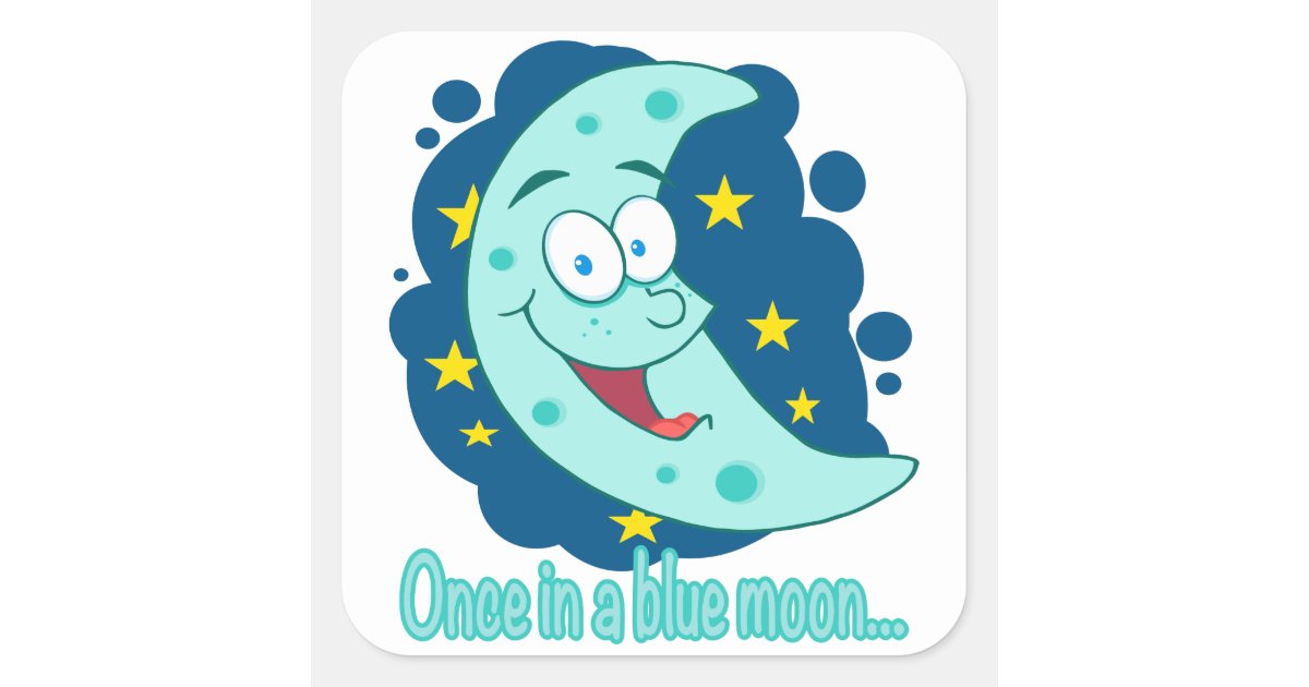 Once In A Blue Moon Idiom Cartoon