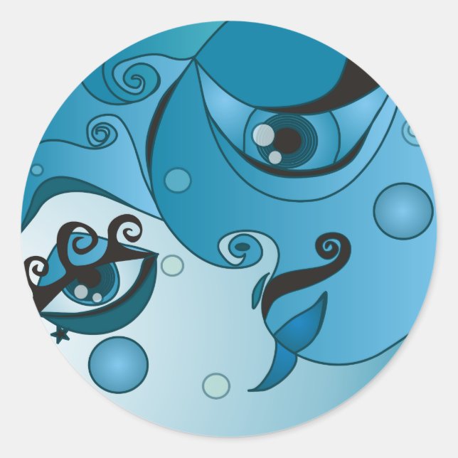 Once in a Blue Moon Classic Round Sticker (Front)