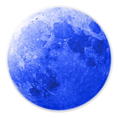 Once in a Blue moon full moon Ceramic Knob