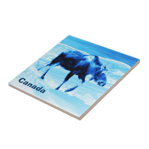 Once In A Blue Moose Ceramic Tile