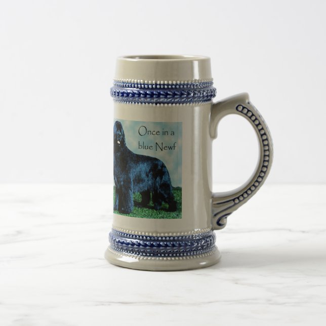 Once in a blue Newf beer stein (Right)