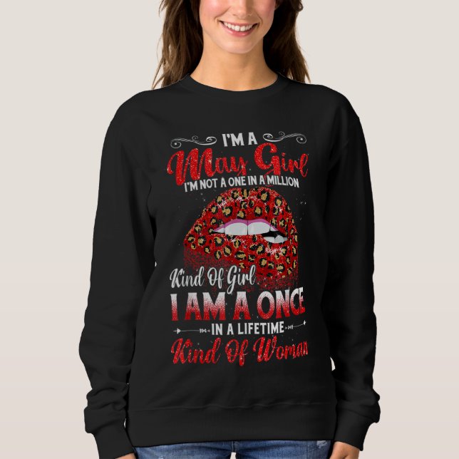 Once In A Lifetime Leopard May Birthday Mothers Da Sweatshirt (Front)