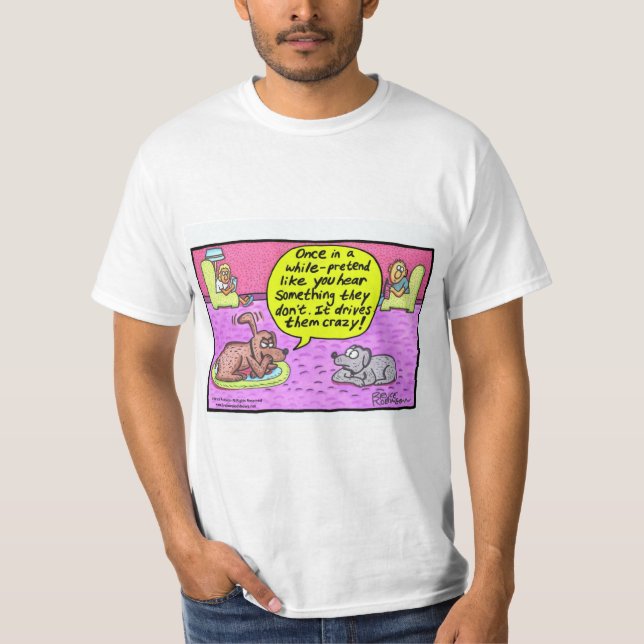 Once in a while...Bow Wows & Meows FUNNY cartoon! T-Shirt (Front)