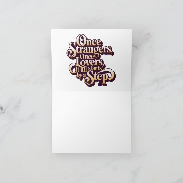 Once Strangers Lovers Step Quote  Letterpress Thank You Card (Inside)