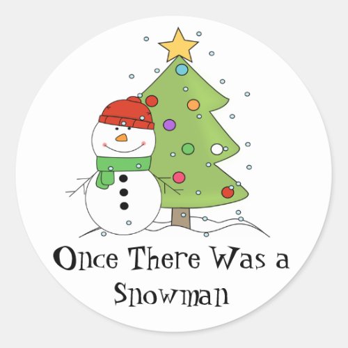 Once There Was a Snowman LDS Primary Christmas Classic Round Sticker