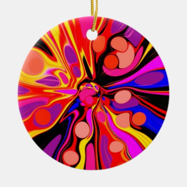 Once Upon A Groovy Time Ceramic Ornament (Front)