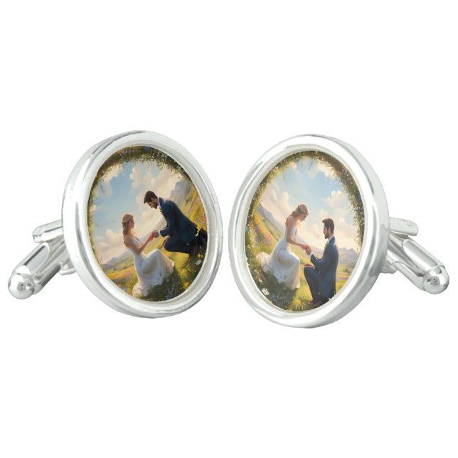 Once Upon A Magical Wedding Proposal,  Cufflinks (Angled)