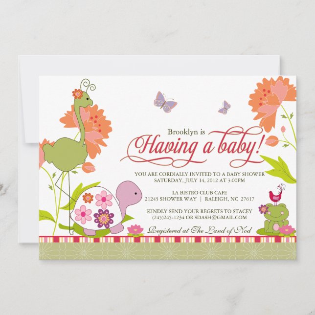 Once Upon a Pond Baby Shower Invitation (Front)