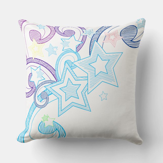 Once Upon a Shooting Star Throw Pillow (Front)