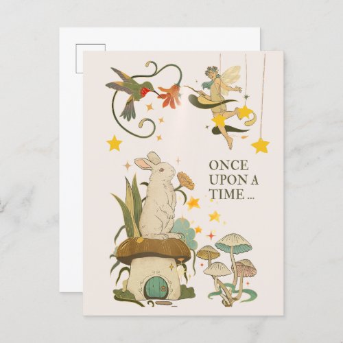 Once Upon a Time A Fairy Tale  Kids Invitation Postcard