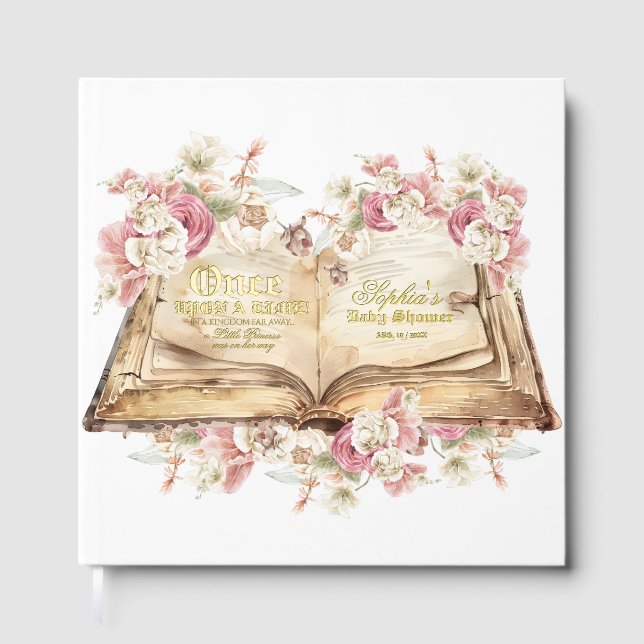 Once upon a time Baby Shower Foil Guest Book (Front)