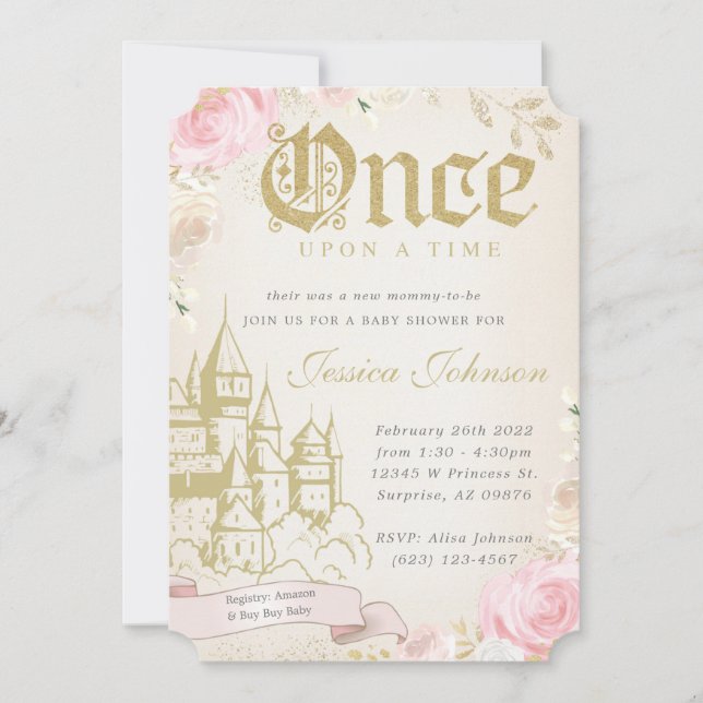 Once Upon A Time Baby Shower Invitation (Front)